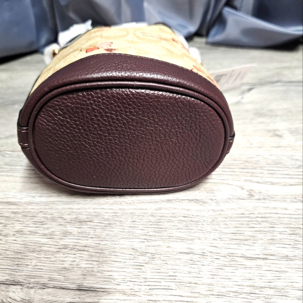COACH Bags Mini Dempsey Bucket Bag in Signature Canvas with Heart And Star Print - Picture 5 of 11